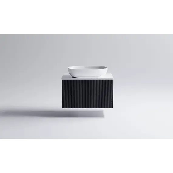 Тумба подвесная с раковиной на столешнице Astra-Form  М-40 Slim с 1 ящиком темно-серый матовый