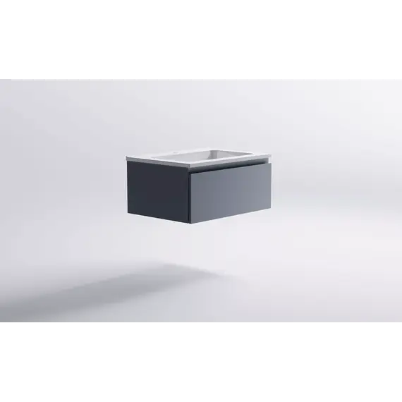 Тумба подвесная с раковиной  Astra-Form  Альфа 70/90 с 1 ящиком серо-голубой матовый