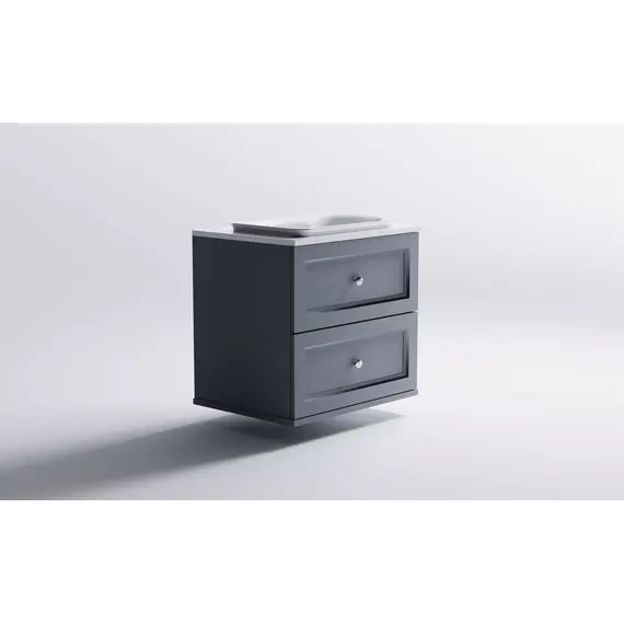 Тумба подвесная с раковиной на столешнице Astra-Form  Классик с 2 ящиками серо-голубой матовый