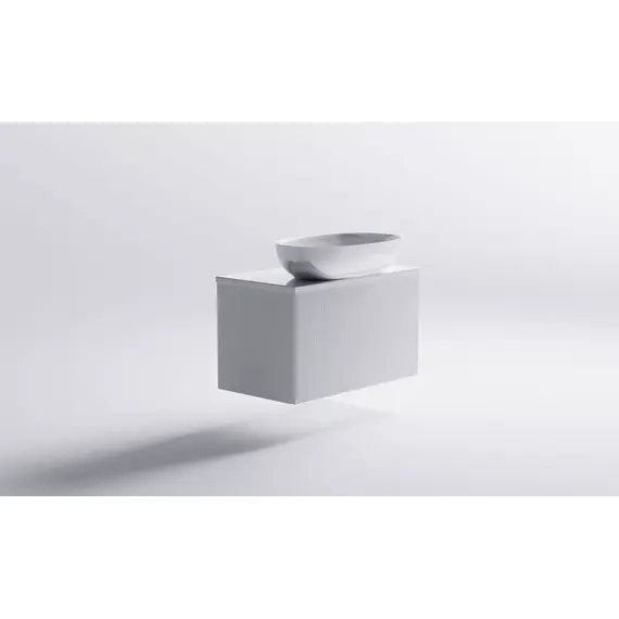 Тумба подвесная с раковиной на столешнице Astra-Form М-40 Slim с 1 ящиком белый матовый