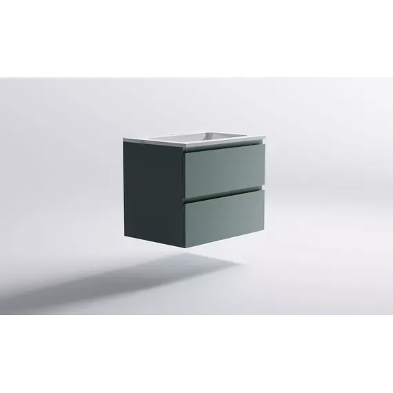 Тумба подвесная с раковиной Astra-Form Альфа 70/90 с 2 ящиками зеленый  матовый