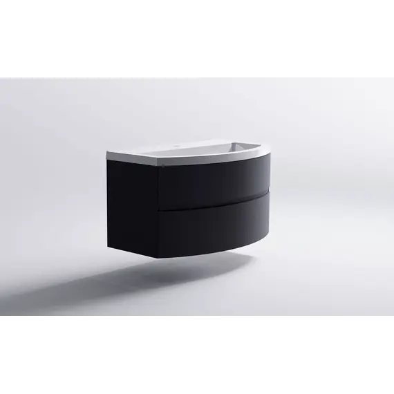 Тумба подвесная с раковиной Astra-Form Венеция 2.0 с 2 ящиками темно-серый матовый