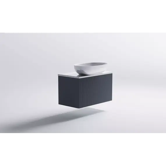 Тумба подвесная с раковиной на столешнице Astra-Form М-40 Slim с 1 ящиком серо-голубой матовый