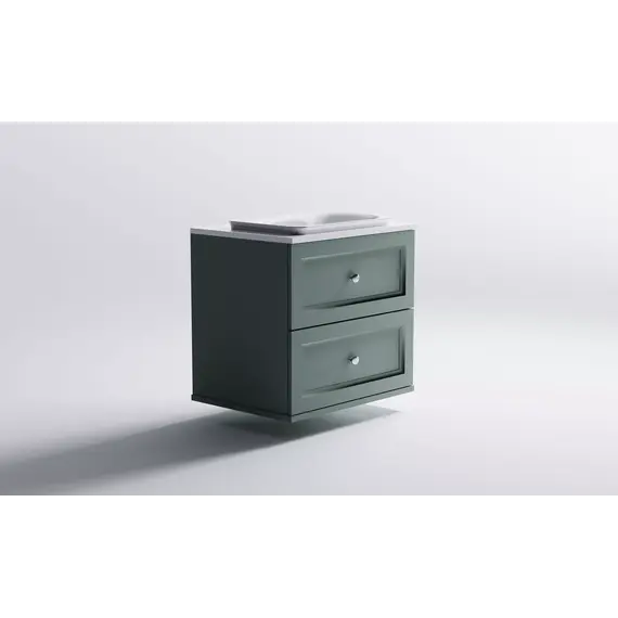 Тумба подвесная с раковиной на столешнице Astra-Form  Классик с 2 ящиками зеленый матовый