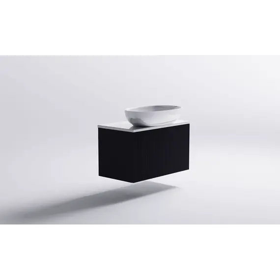 Тумба подвесная с раковиной на столешнице Astra-Form  М-40 Slim с 1 ящиком темно-серый матовый