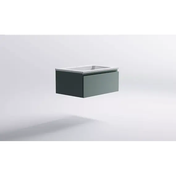 Тумба подвесная с раковиной  Astra-Form  Альфа 70/90 с 1 ящиком зеленый матовый