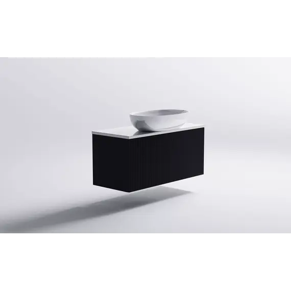 Тумба подвесная с раковиной на столешнице Astra-Form  М-40 Slim с 1 ящиком темно-серый матовый