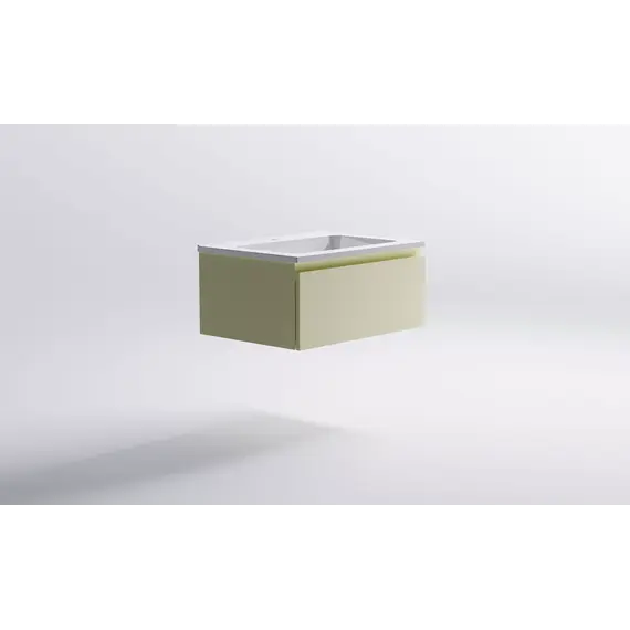 Тумба подвесная с раковиной  Astra-Form Альфа 70/90 с 1 ящиком бежевый матовый