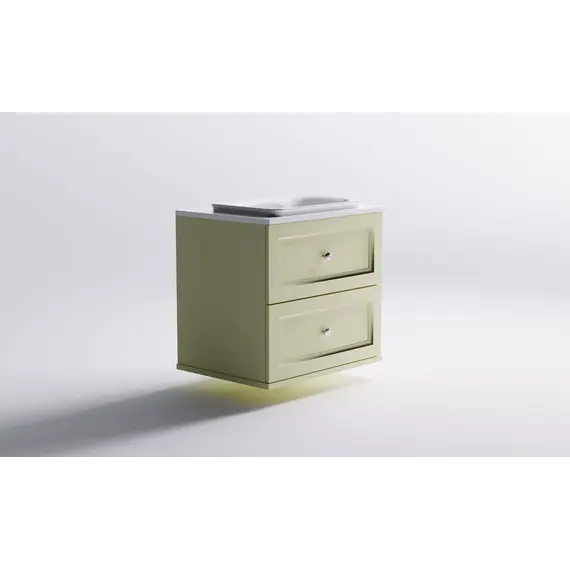 Тумба подвесная с раковиной на столешнице Astra-Form  Классик с 2 ящиками бежевый матовый