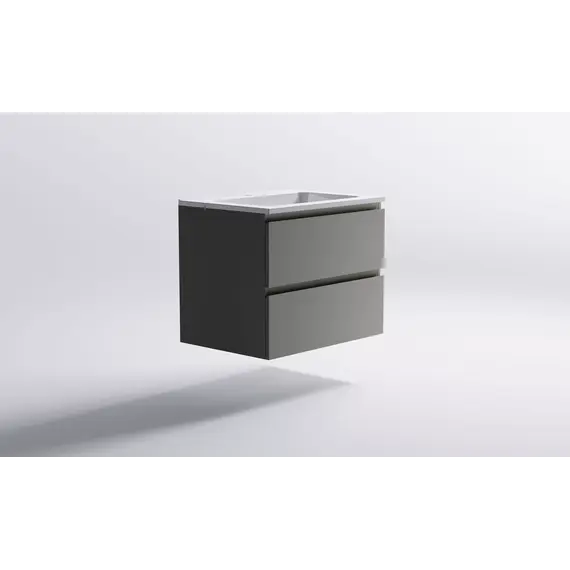 Тумба подвесная с раковиной  Astra-Form Альфа 70/90 с 2 ящиками серо-бежевый матовый