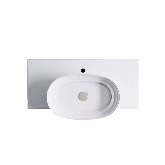 Тумба подвесная с раковиной на столешнице Astra-Form М-40 Slim с 1 ящиком серо-бежевый  матовый