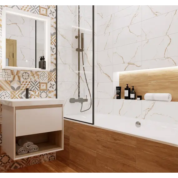 Плитка грес глаз. Stain GT Коричневый  15*60