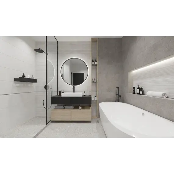  Настенная плитка Искра / Sparkle Светл. сер. 30x60 _рельеф_ 1\58,32