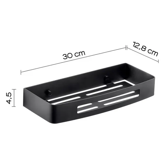 Gedy  полка-решетка прямоугольная 1-уровневая  длина 30 см   черный матовый
