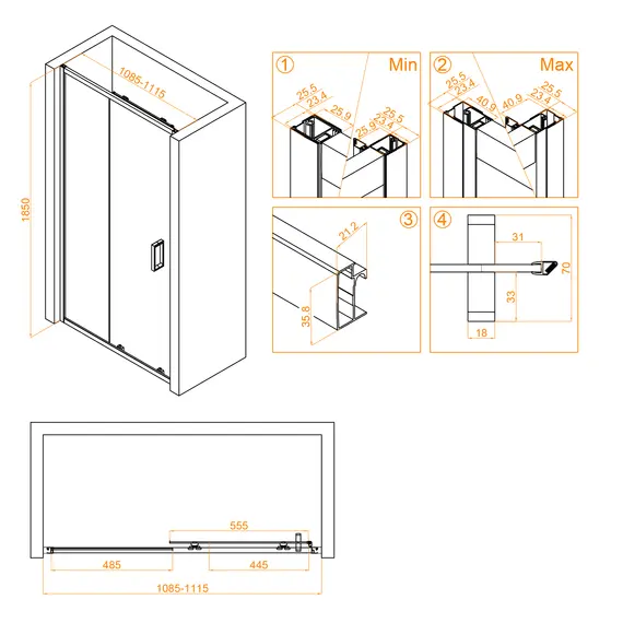 Душевая дверь RGW CL-14