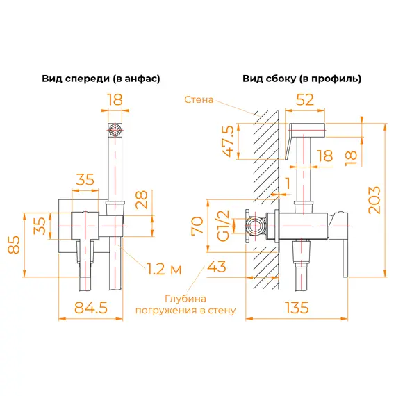 Гигиенический душ со смесителем RGW SP-212Gr