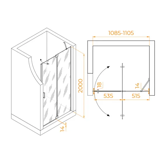Душевая дверь RGW HO-014