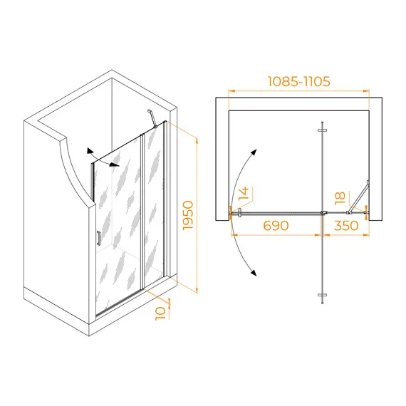 Душевая дверь RGW LE-004