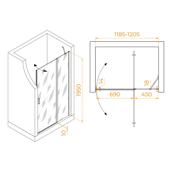 Душевая дверь RGW LE-004Gr