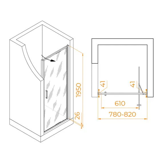 Душевая дверь RGW SV-05-B Чёрный/Black Smart Line