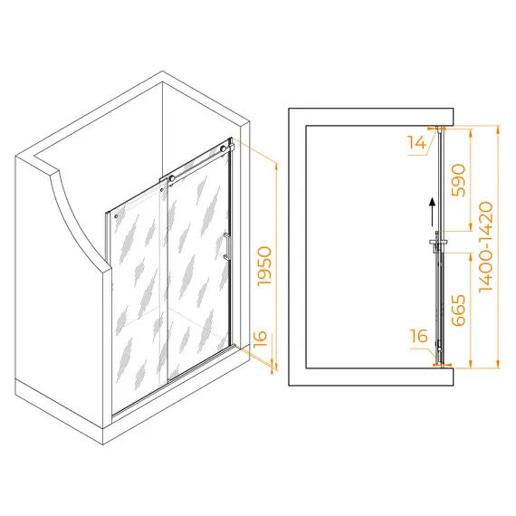 Душевая дверь RGW TO-14
