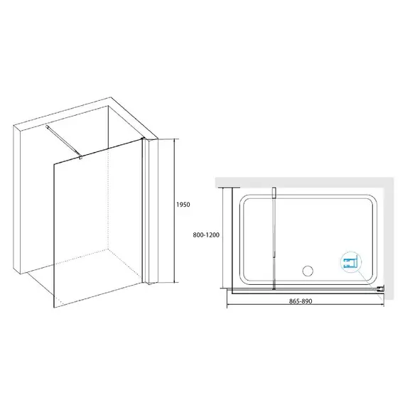 Душевая перегородка RGW WA-02-1 рифленое стекло