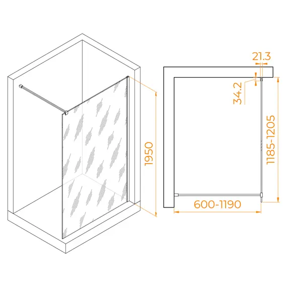 Перегородка для душа RGW WA-001