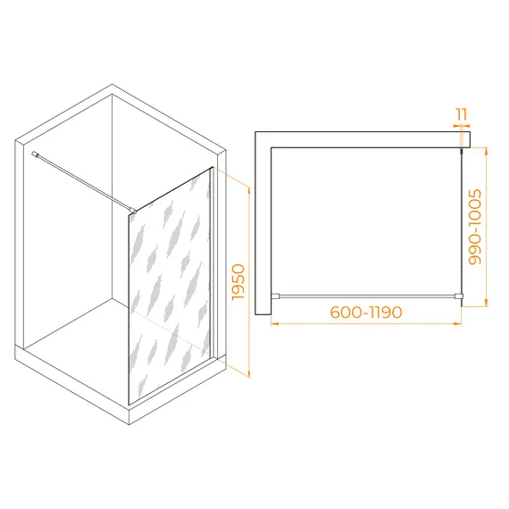 Перегородка для душа RGW WA-002B