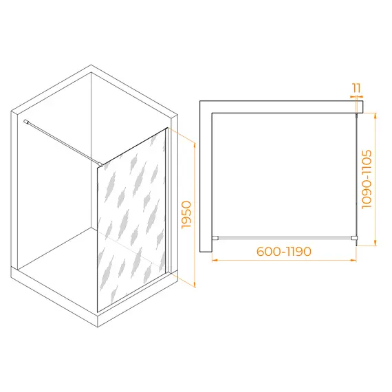 Перегородка для душа RGW WA-002