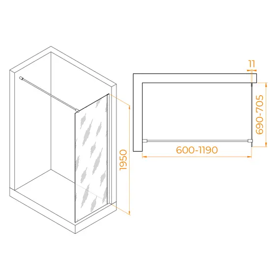 Душевая перегородка RGW WA-002