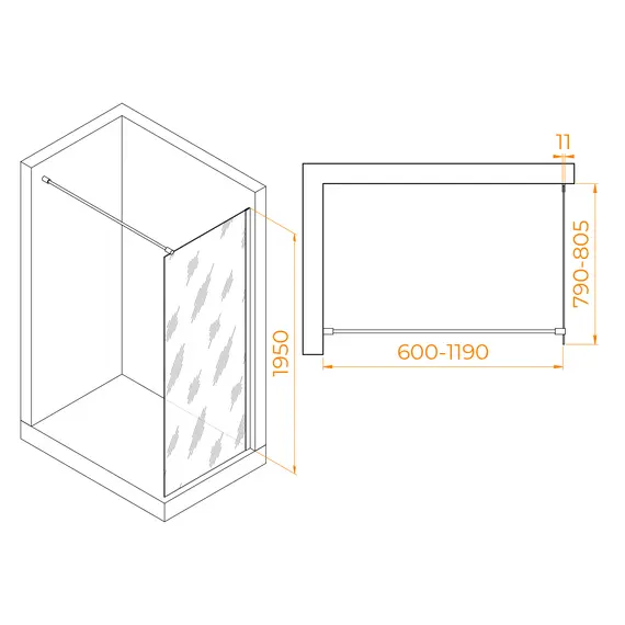 Душевая перегородка RGW WA-002B