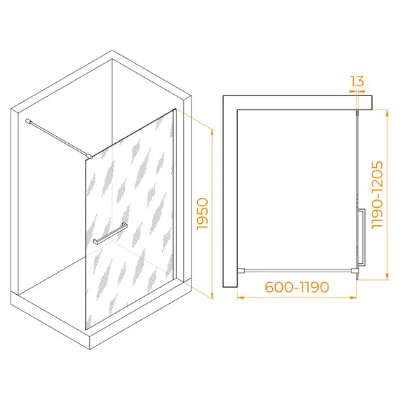 Душевая перегородка RGW WA-041B
