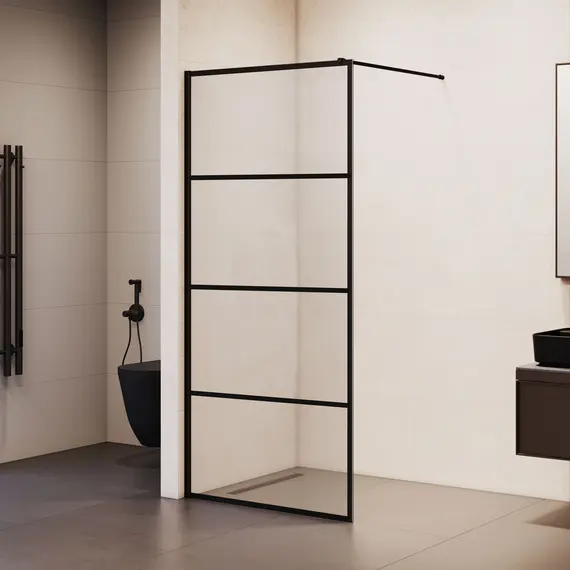 Душевая перегородка RGW WA-019B прозр. с рисунком/черный