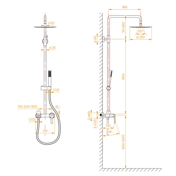 Душевая стойка RGW SP-31G