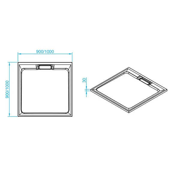 Душевой поддон квадратный RGW STA-01B Черный