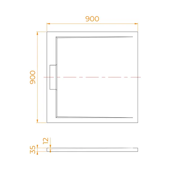 Душевой поддон квадратный RGW STL-W Белый  90х90