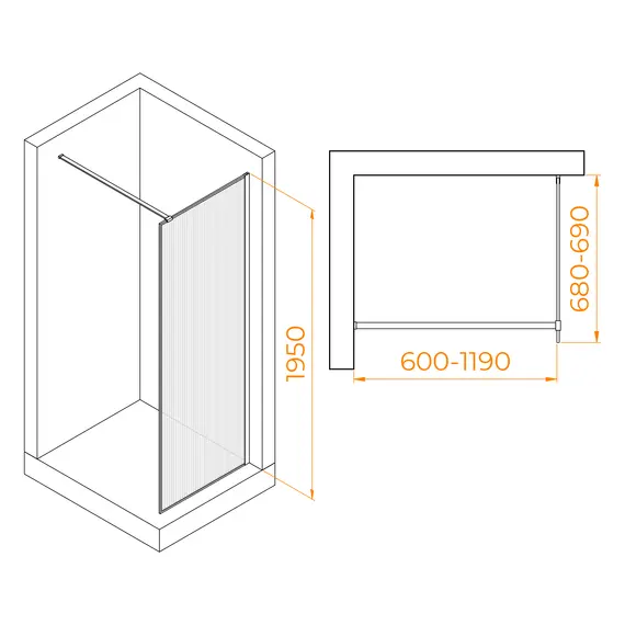 Перегородка для душа RGW WA-08