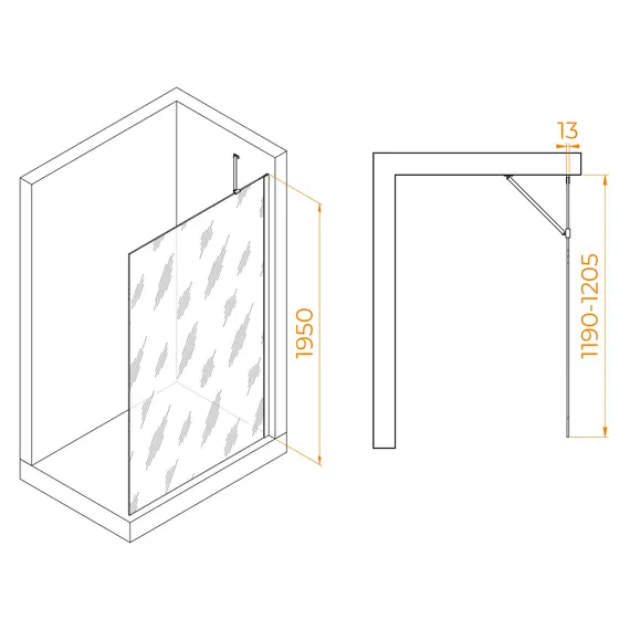Душевая перегородка RGW WA-110W