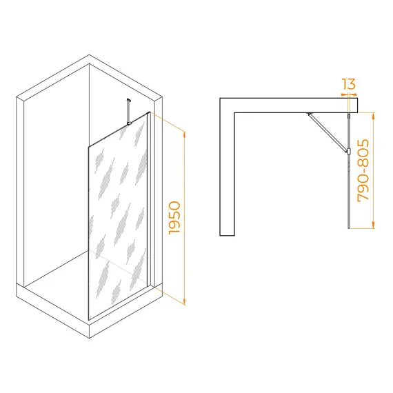 Душевая перегородка RGW WA-110W
