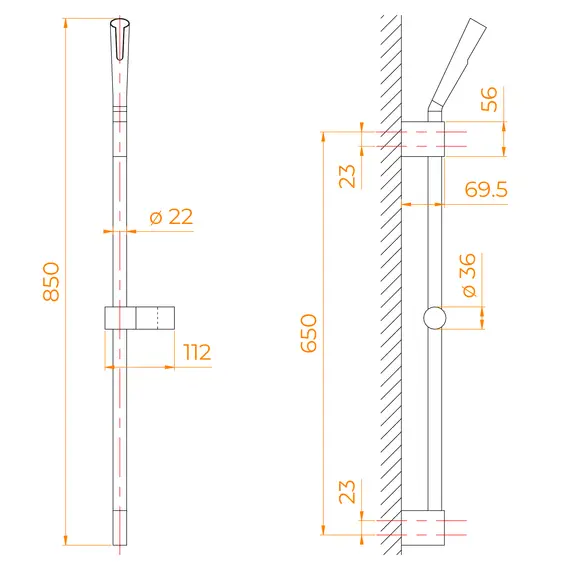 Душевая штанга поворотная RGW SP-253