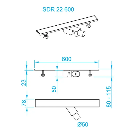 Душевой трап RGW SDR-22B черный