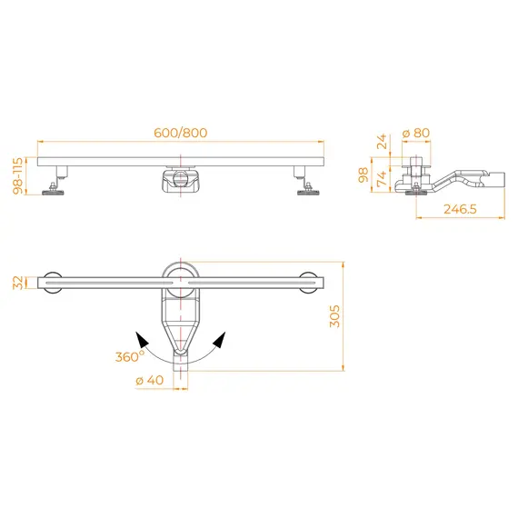 Душевой трап RGW SDR-52Gb золото