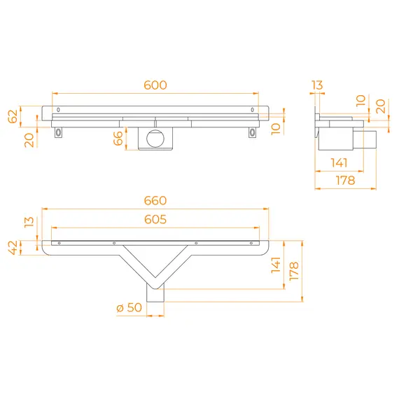 Душевой трап RGW SDR-60  хром