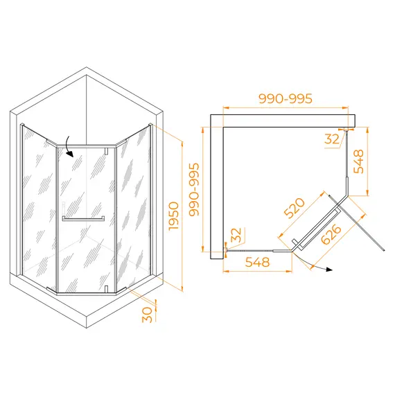 Душевой уголок RGW HO-081