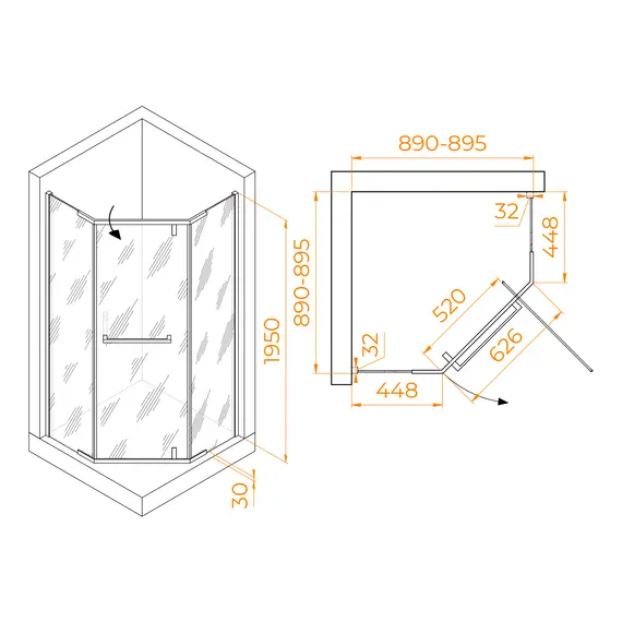 Душевой уголок RGW HO-081B