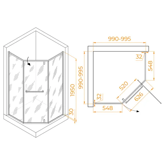 Душевой уголок RGW HO-084B