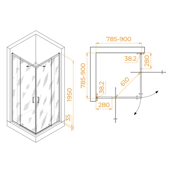 Душевой уголок RGW PA-038