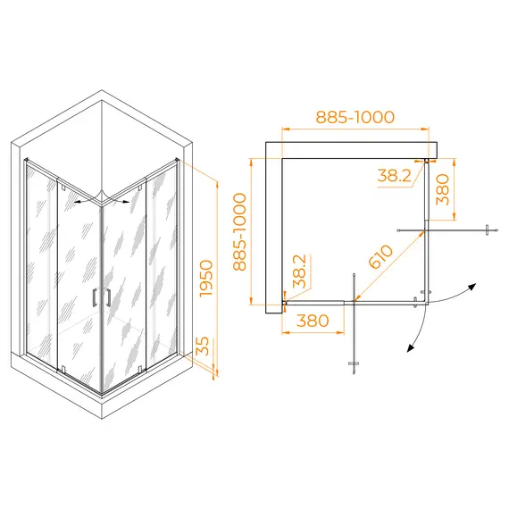 Душевой уголок RGW PA-038