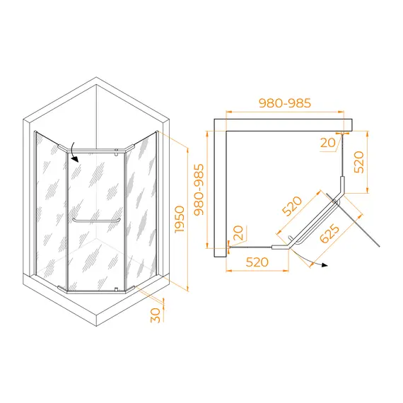 Душевой уголок RGW PA-081B матовое