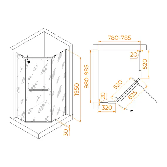Душевой уголок RGW PA-091